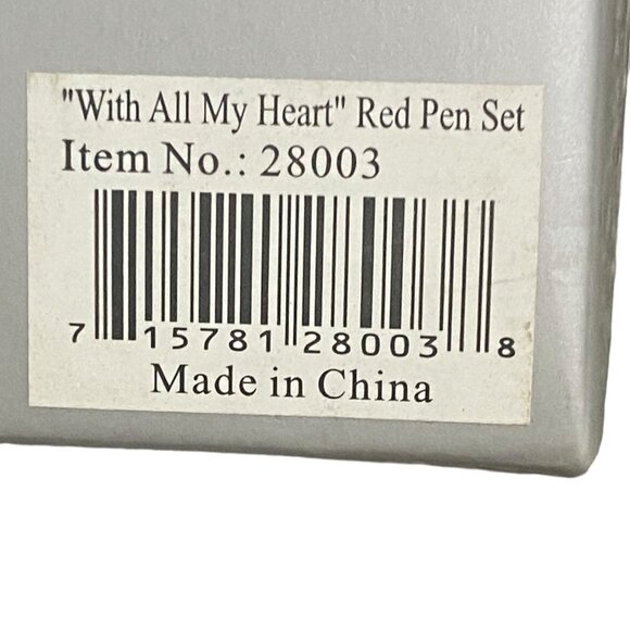 Hortense B. Hewitt "With All My Heart" Pen Set Red Heart Rhinestone Wedding - Picture 4 of 4